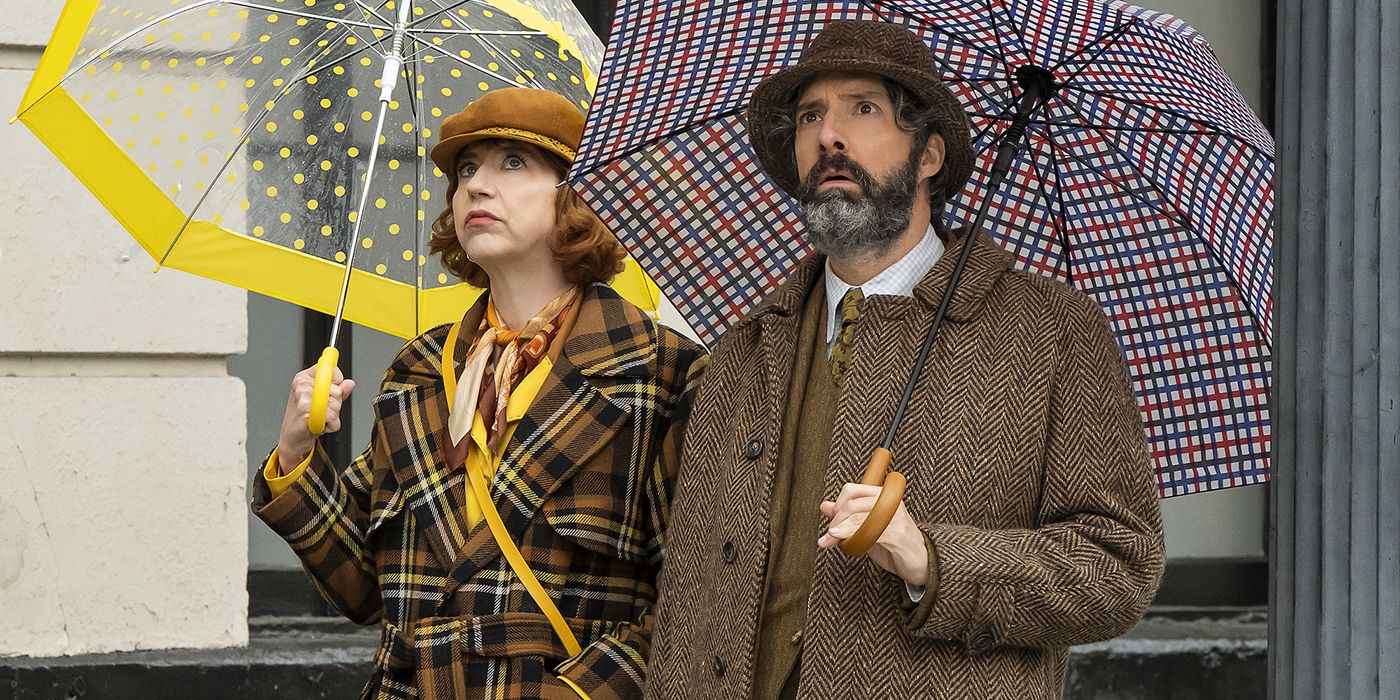 Kristen Schaal and Tony Hale in The Mysteroius Benedict Society Season 2