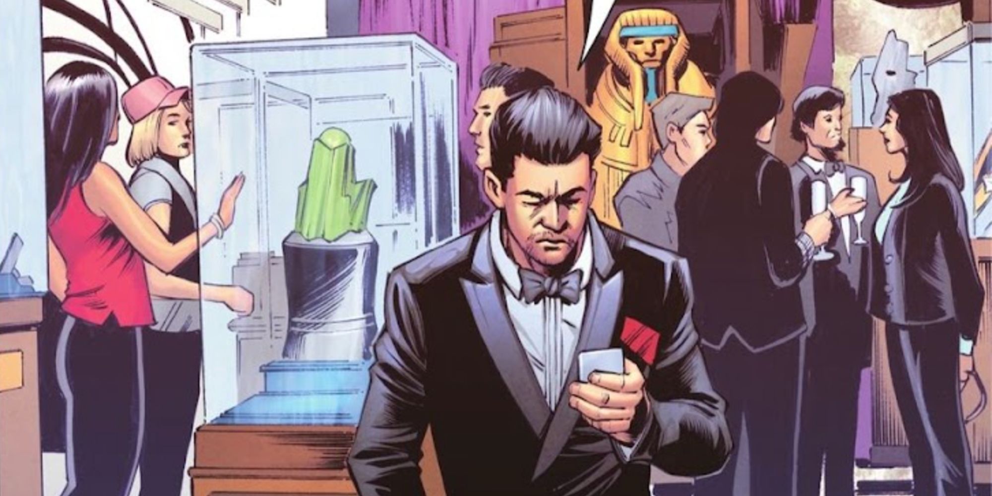 Kryptonite on display in a museum in The Justice Society Files