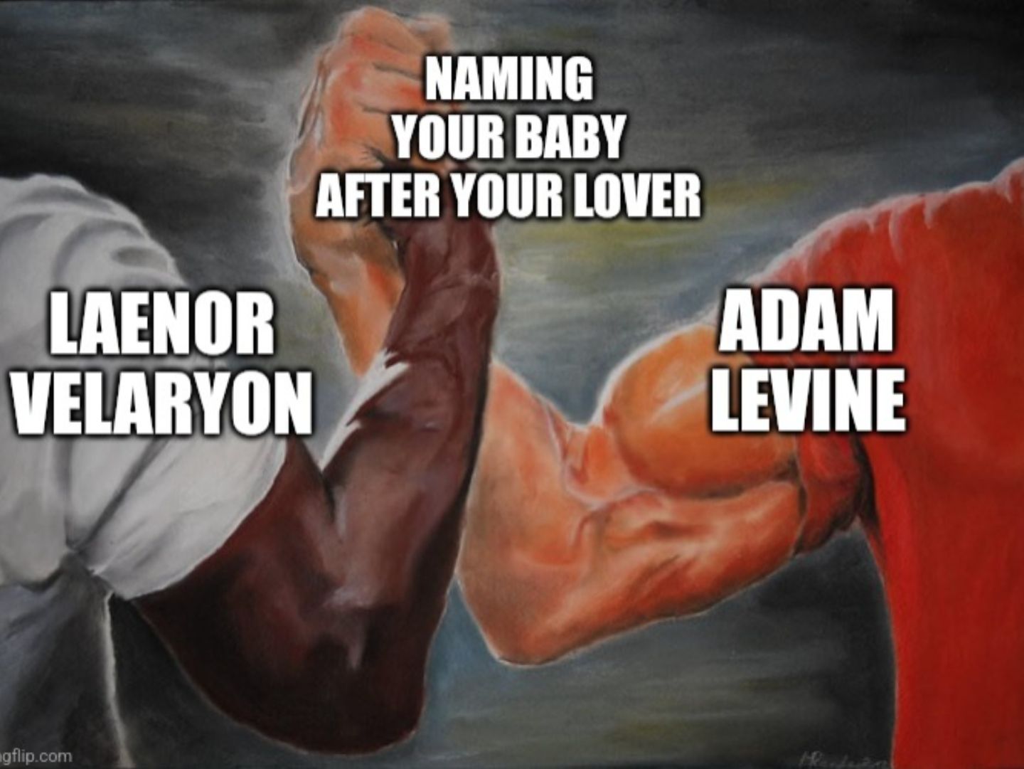 Meme about Laenor naming his son Joffrey after his ex-lover in House of the Dragon.