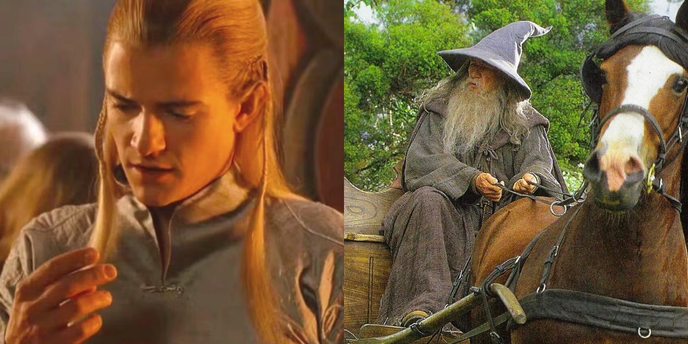 A split image showing Legolas and Gandalf from the Lord of the Rings trilogy
