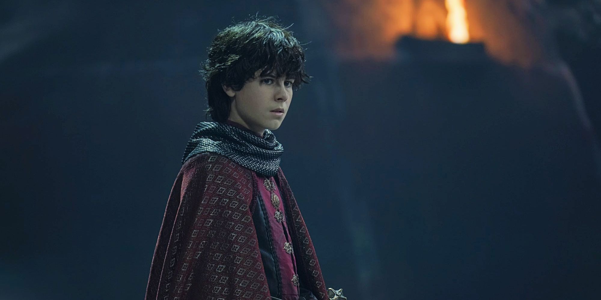 Elliot Grihault como Lucerys Velaryon no final da 1ª temporada de House Of The Dragon