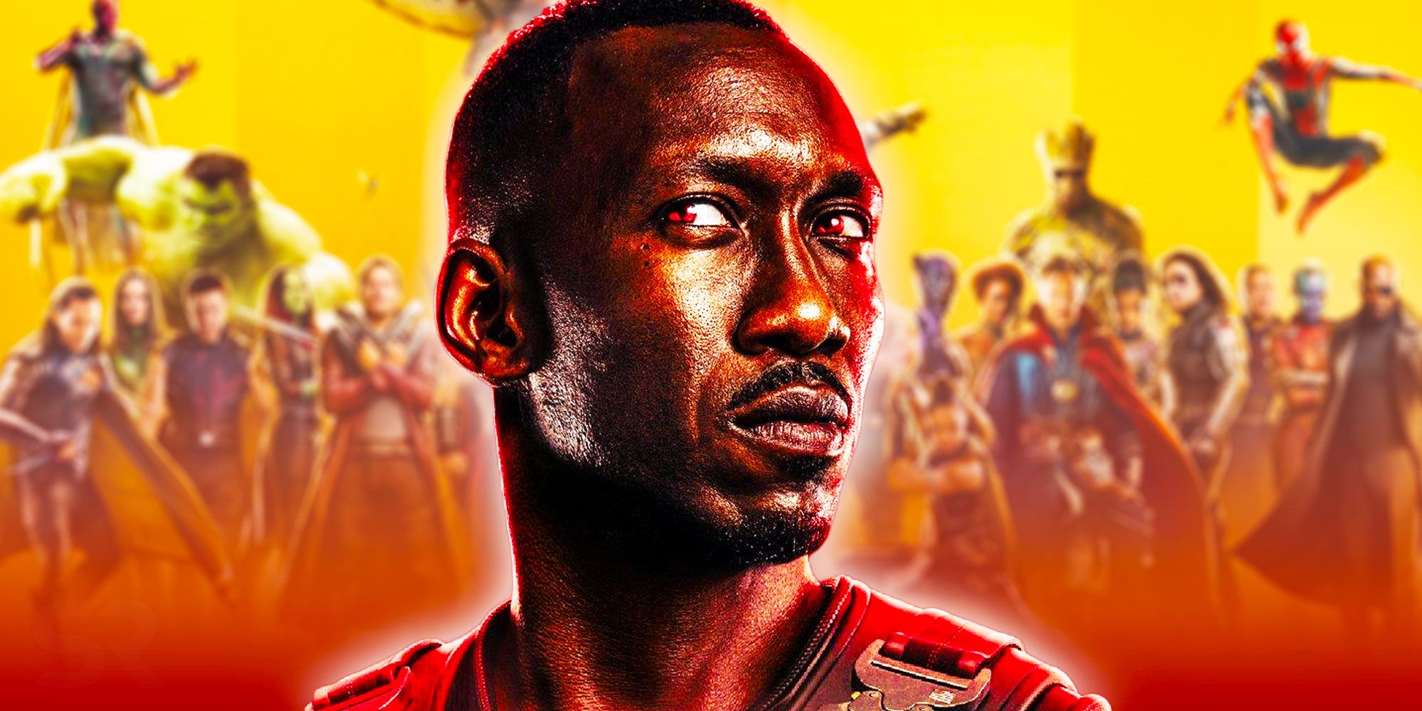 Mahershala Ali blended in with an MCU promo image for Blade Marvel Movie