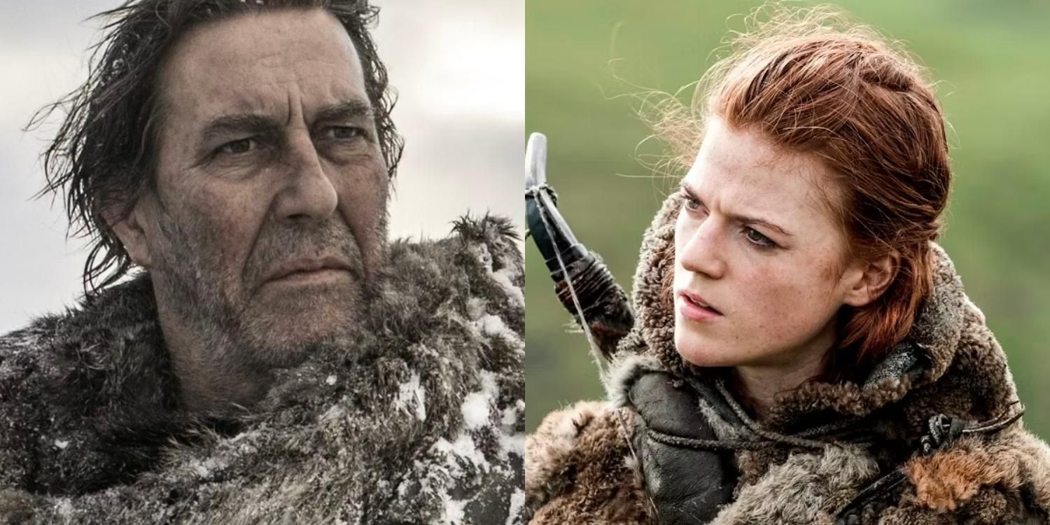 Mance looking serious and Ygritte looked confused
