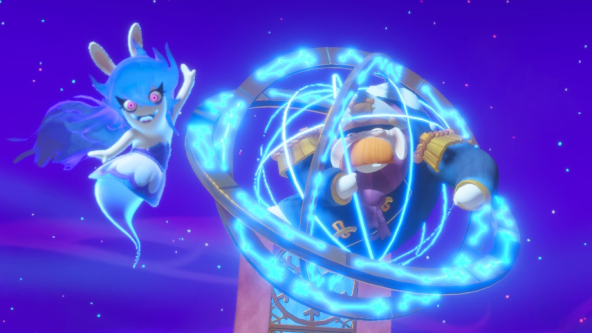 Mario + Rabbids Sparks of Hope's Midnite Capturing Captain Orion in a cage