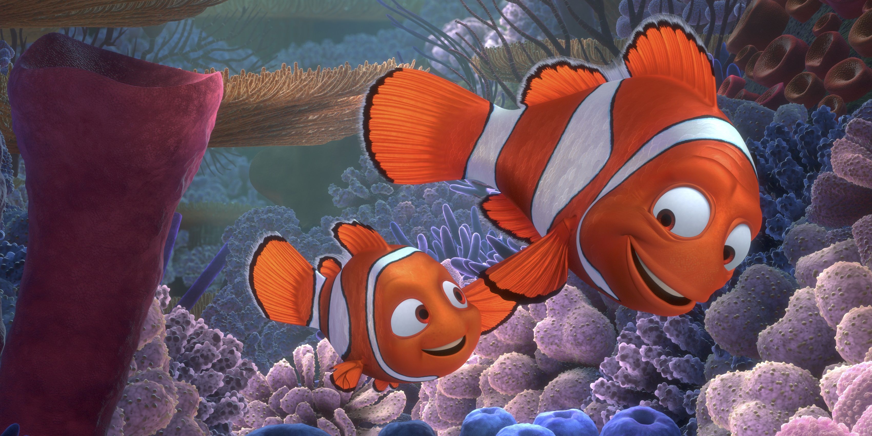 Marlin and Nemo in the ocean in Finding Nemo