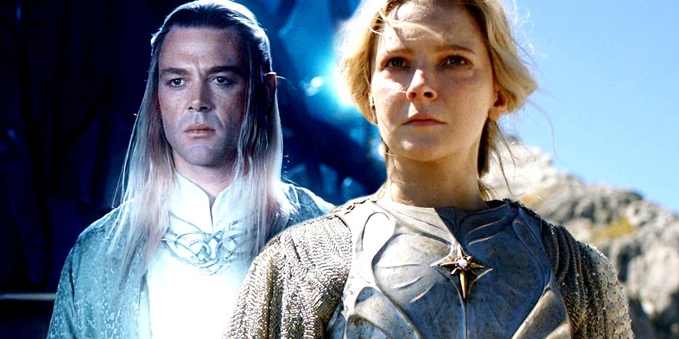 Marton Csokas as Celeborn in Lord of the Rings and Morfydd Clark as Galadriel in Rings of Power