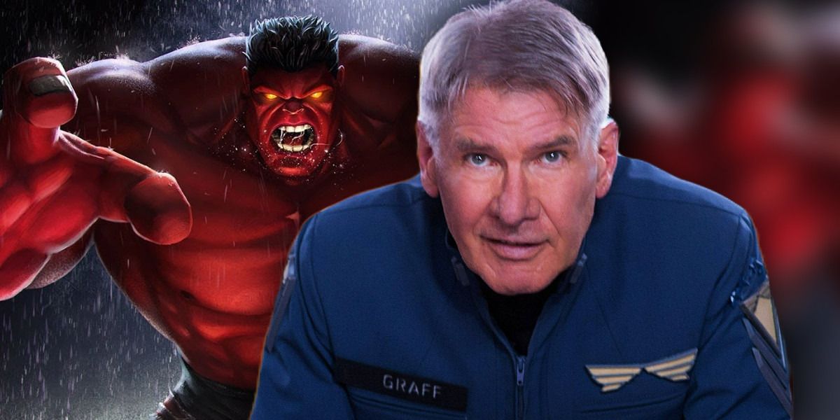 An image of Harrison Ford and the Red Hulk is shown.