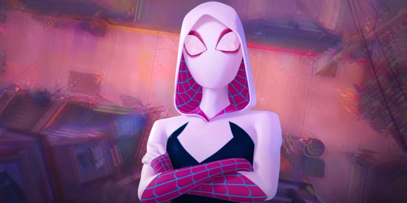 Afbeelding van Spider-Gwen Stacy uit de trailer van Spider-Man: Across the Spider-Verse.