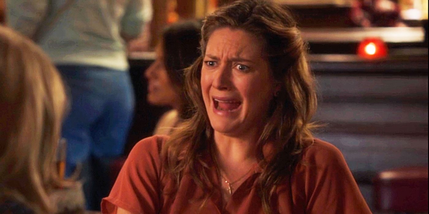 Zoe Perry's Mary looking outraged while sitting in Young Sheldon season 6 episode 2