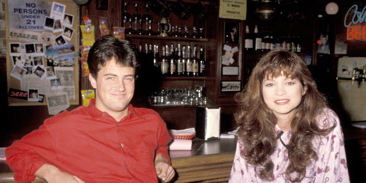 An image of Matthew Perry and Valerie Bertinelli onset together is shown.