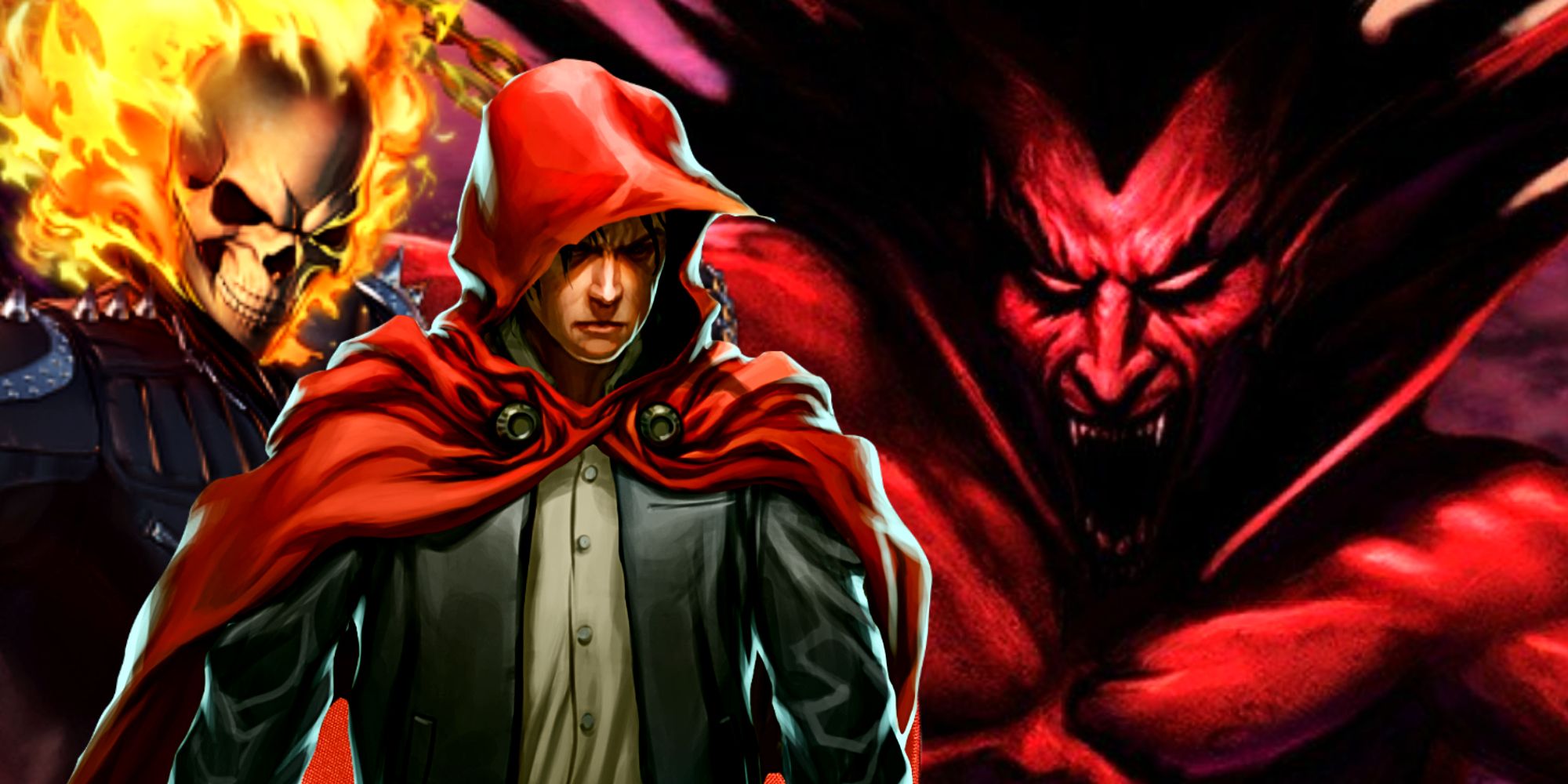 Mephisto, The Hood, and Ghost Rider in Marvel Comics