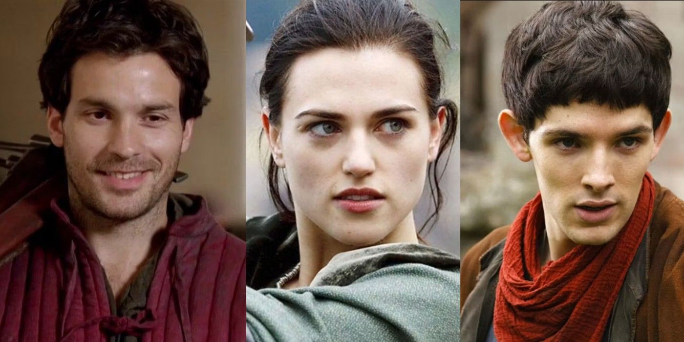 Split image of Lancelot, Morgana, and Merlin from BBC's Merlin
