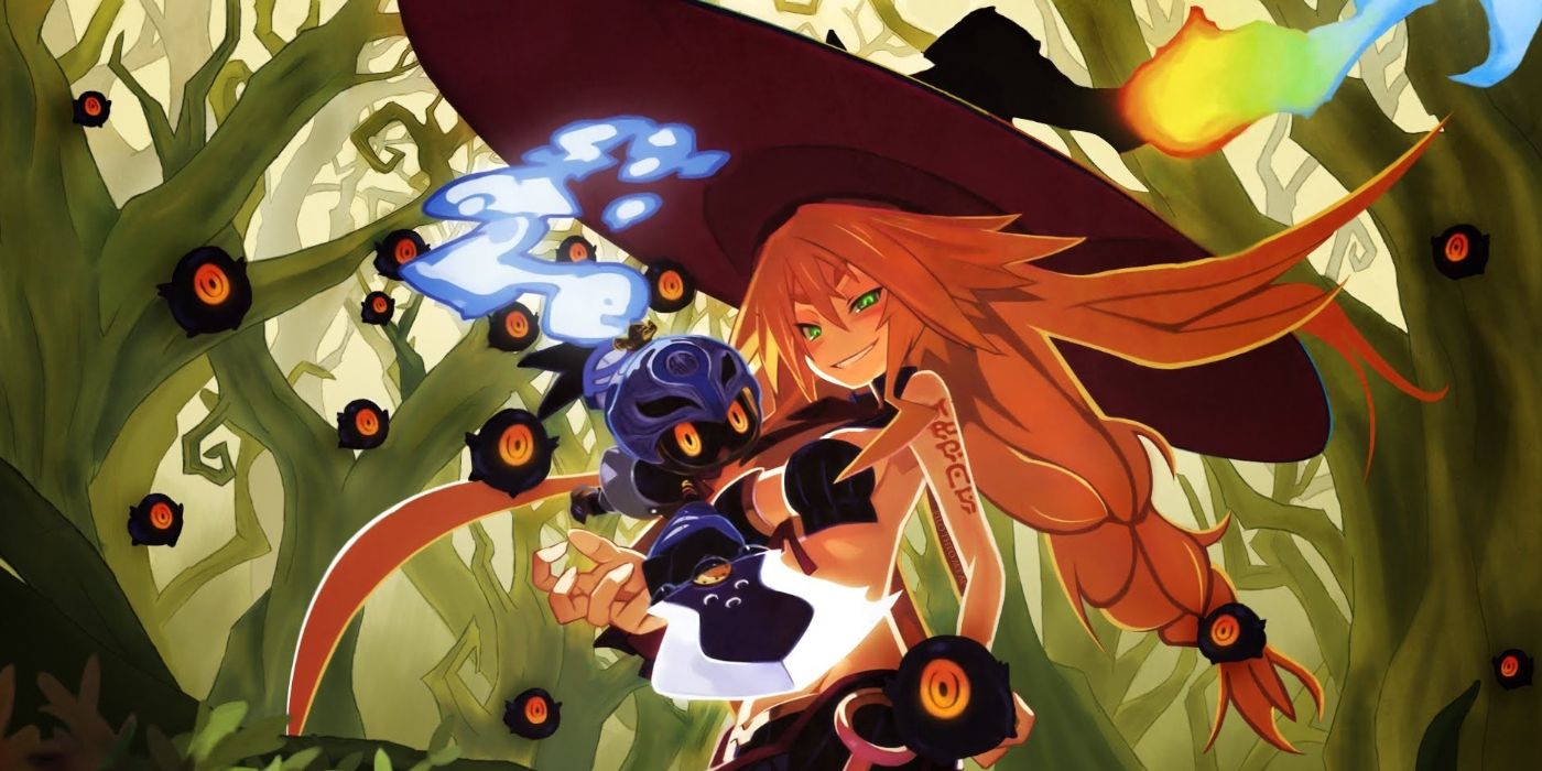 Metallia the Witch holding the Hundred Knight