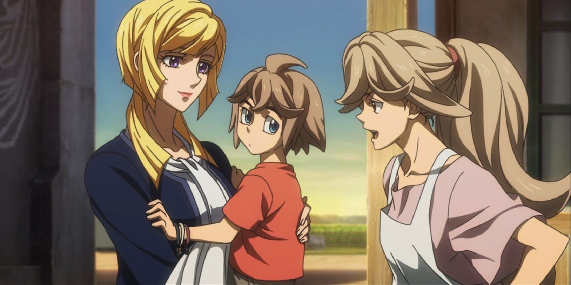 Kudelia, Atra, and Akatsuki in the Iron-Blooded Orphans finale
