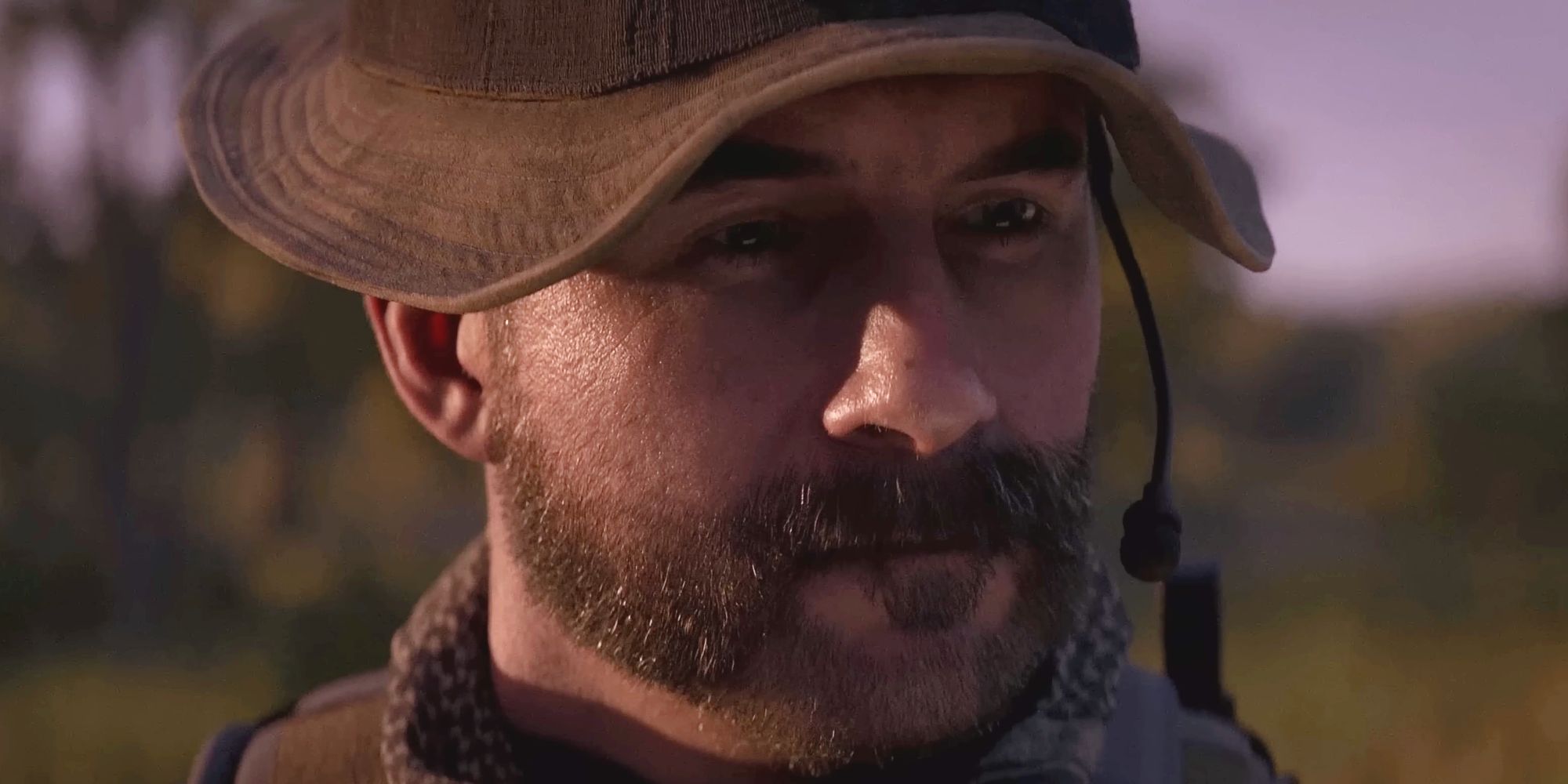 A close-up of Captain John Price during a cutscene in Modern Warfare 2's campaign.