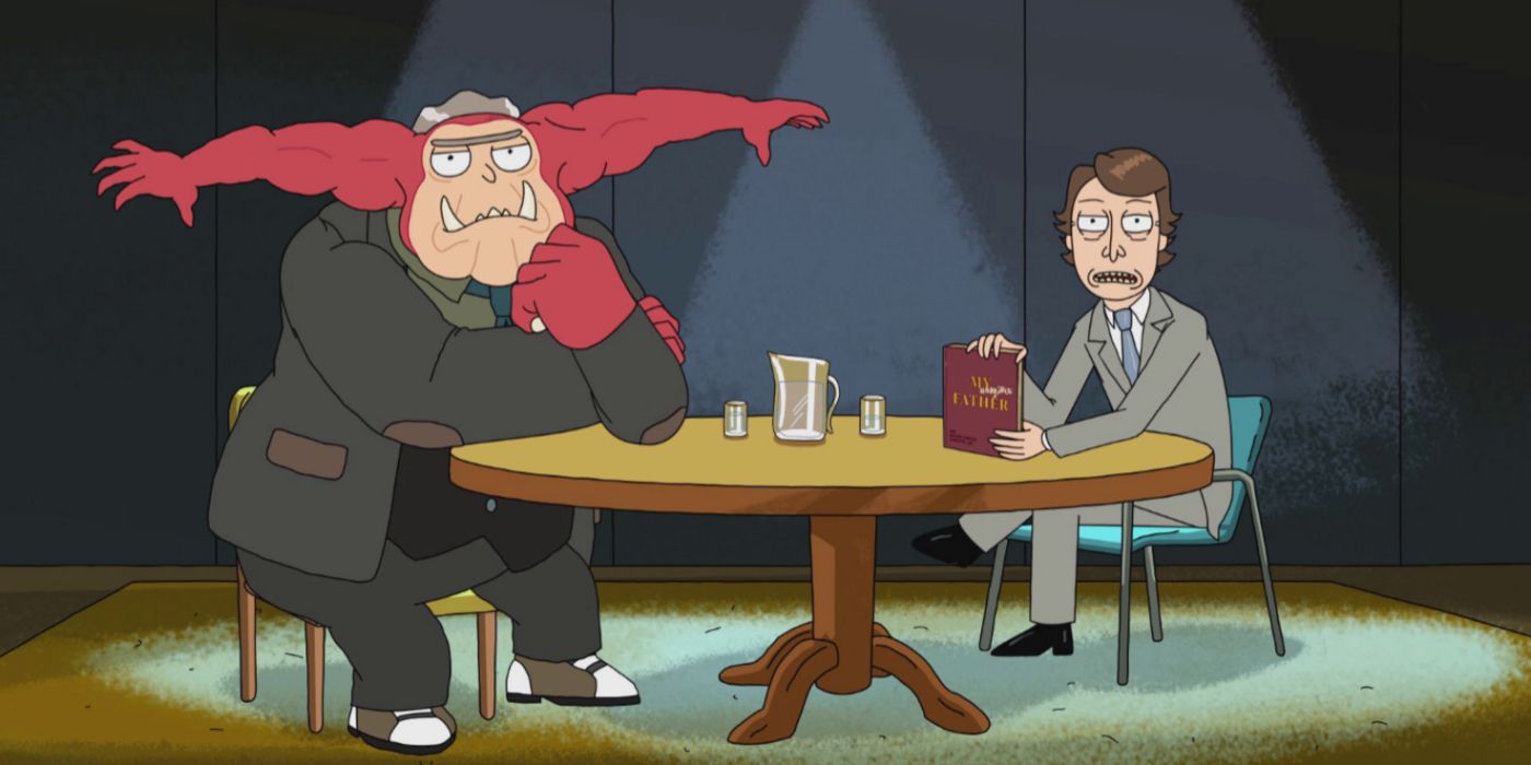 Morty Jr. and Interviewer in Rick and Morty