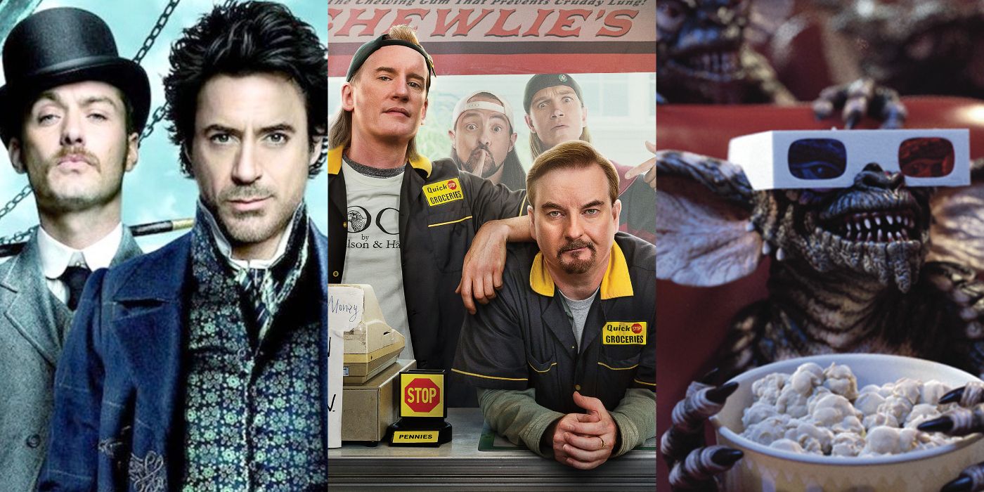 Split image of Clerks 3 and two duologies in need of a third film.