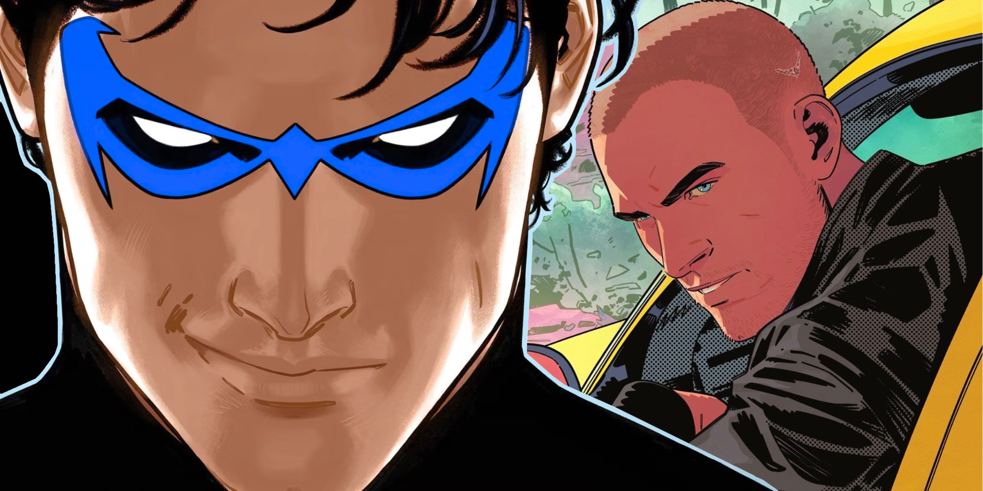 Comic book art: Nightwing and Ric Grayson in DC Comics
