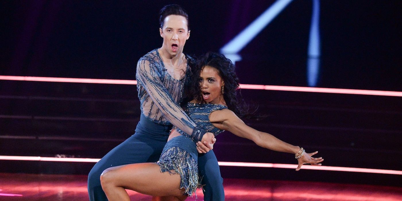 Olympic figure skater Johnny Weir and his DWTS partner Britt Stewart