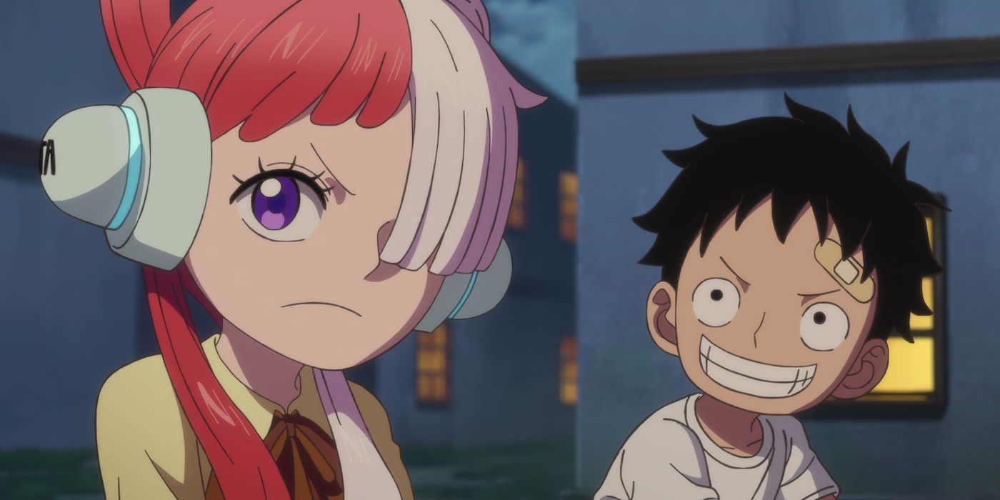 Uta and Luffy as children in One Piece Film: Red.