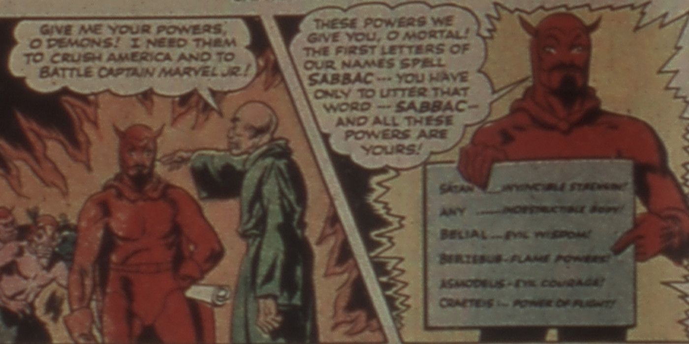 Origin of Sabbac in Captain Marvel Jr. Comics