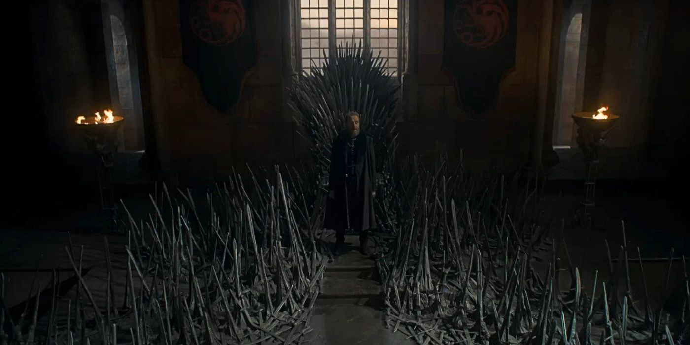 Otto Hightower with Iron Throne in House of the Dragon