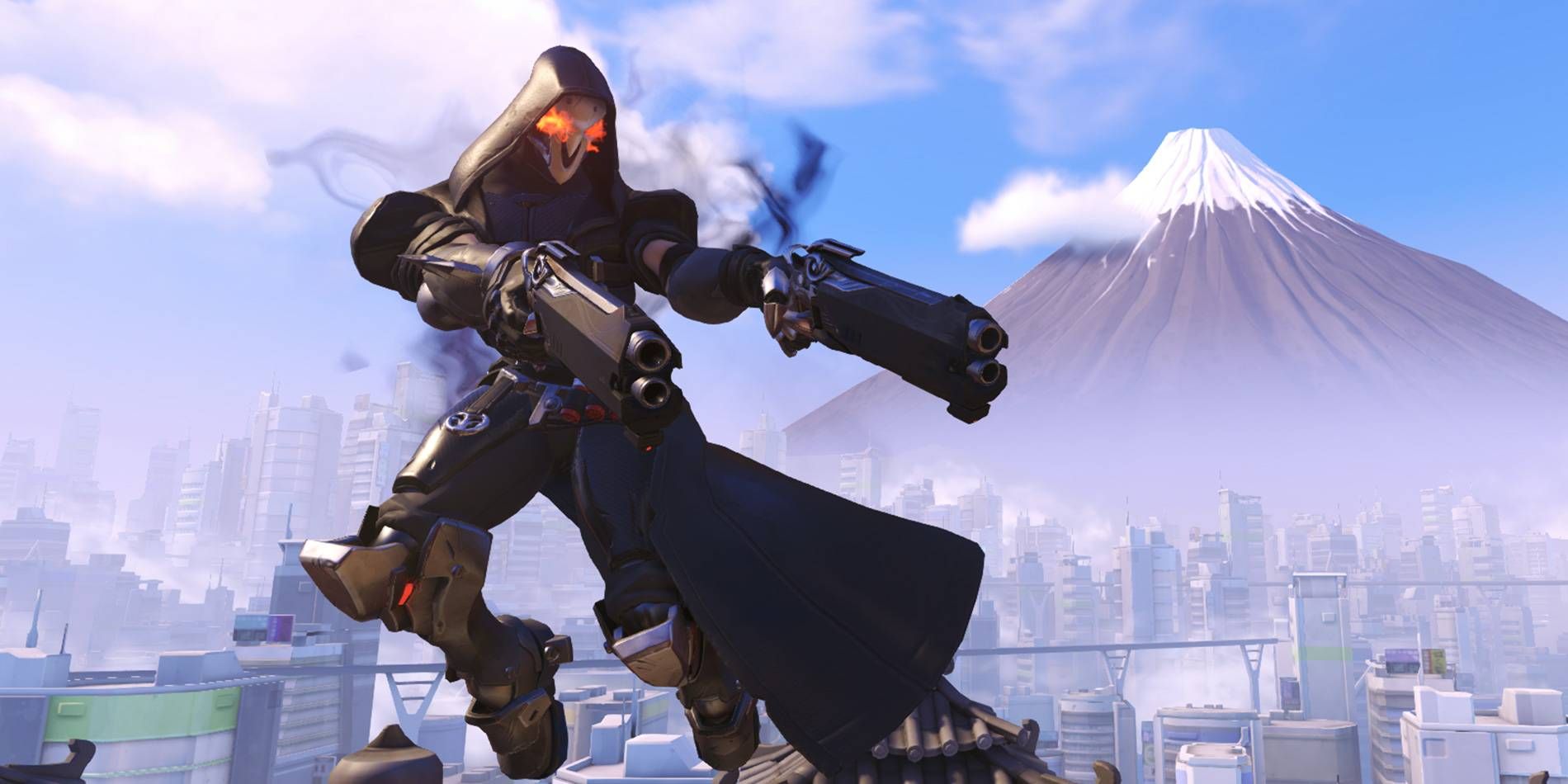 Overwatch 2 Reaper Shadow Sneak Aftermath Smoke Leading to Wraith Form While Jumping on Seoul Map