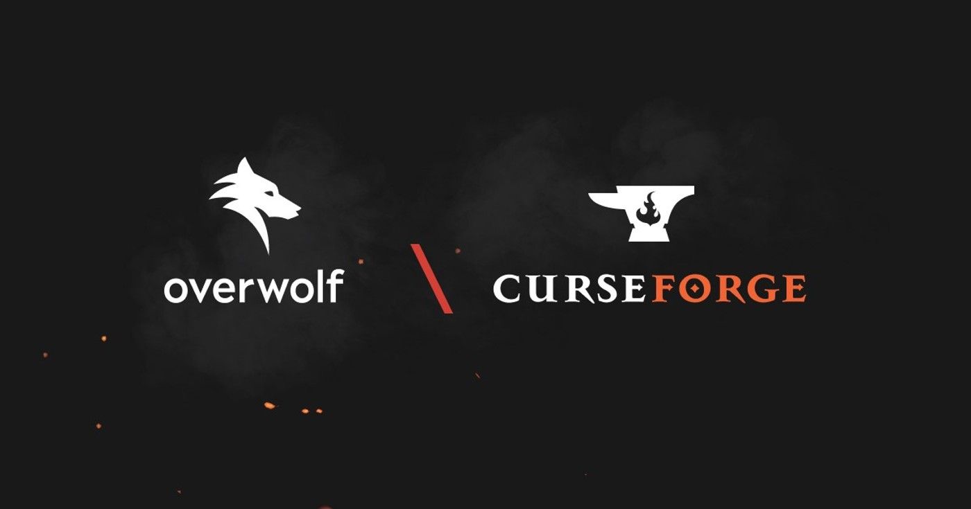 Overwolf CurseForge collaboration image showing both companies and logos.