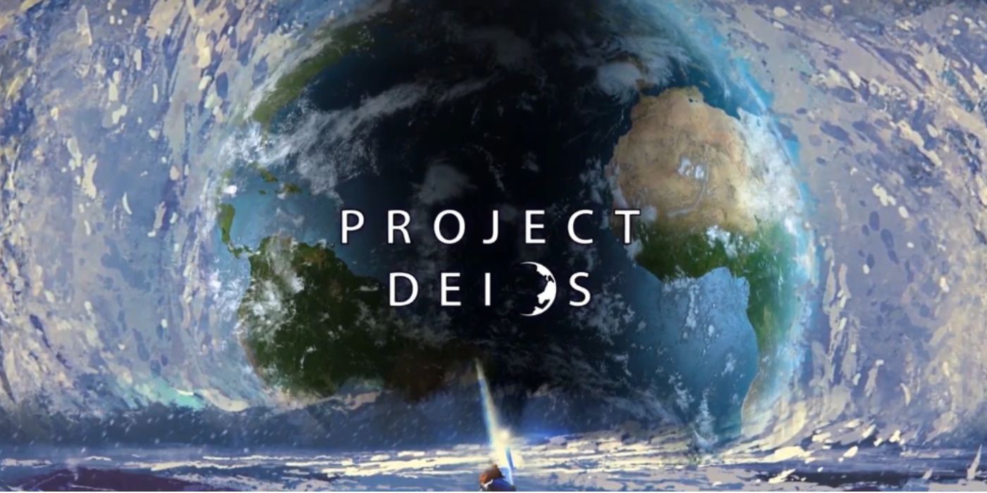 The Project DEIOS logo, with a gigantic earth surrounded by water waves.