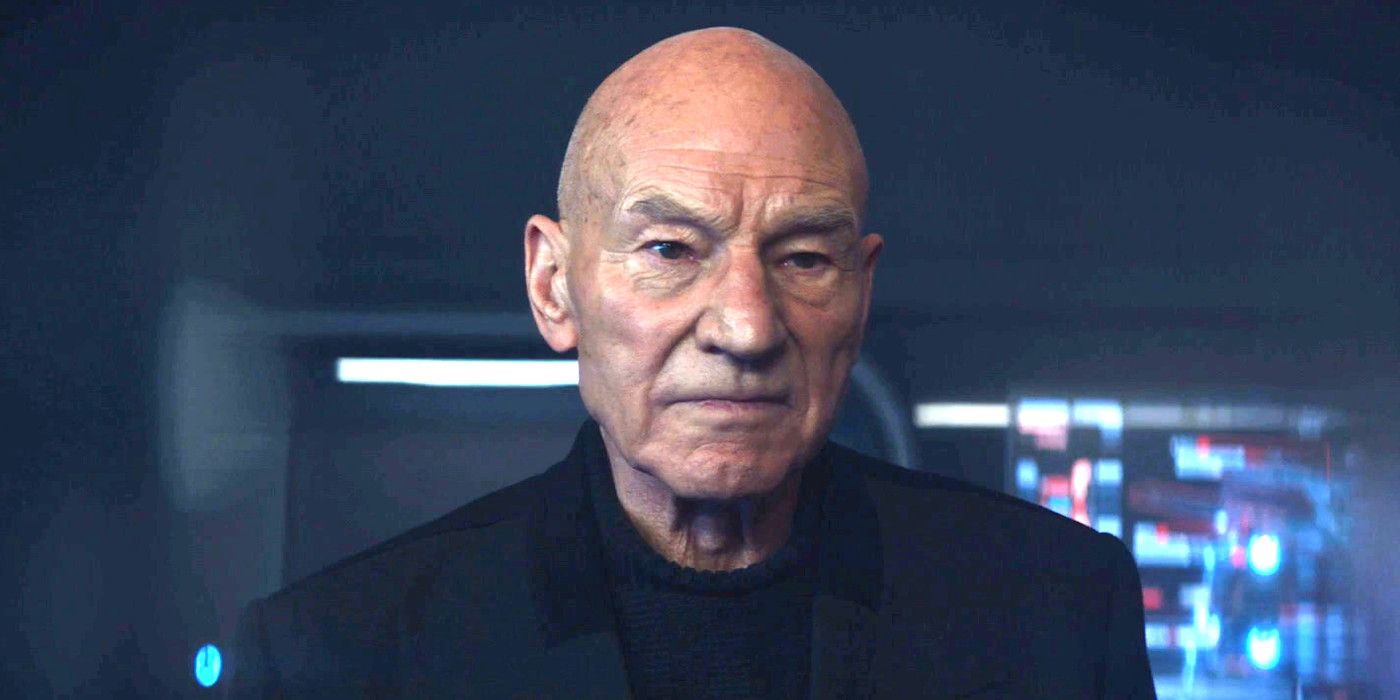 Patrick Stewart As Jean-Luc Picard In Star Trek Picard Season 3 looking pensive