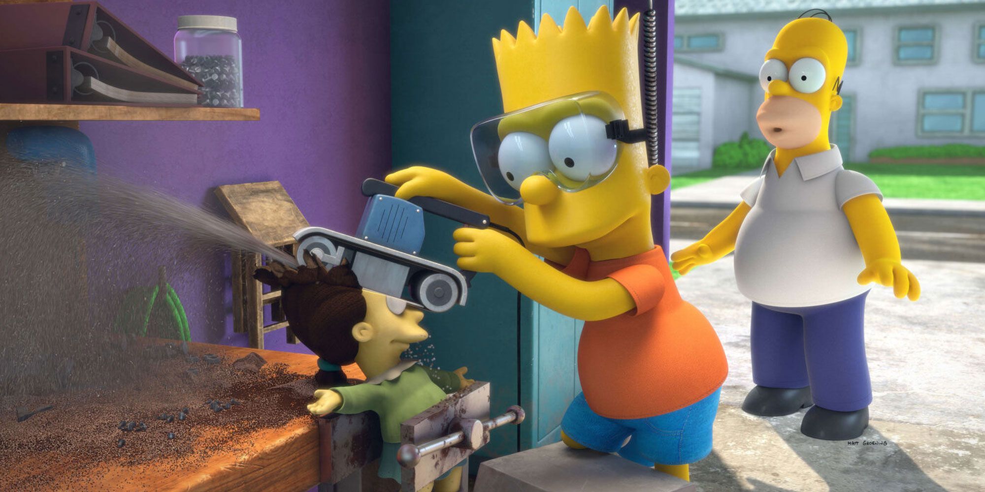 Estilo Pixar na paródia de Toy Story em The Simpsons Treehouse of Horror