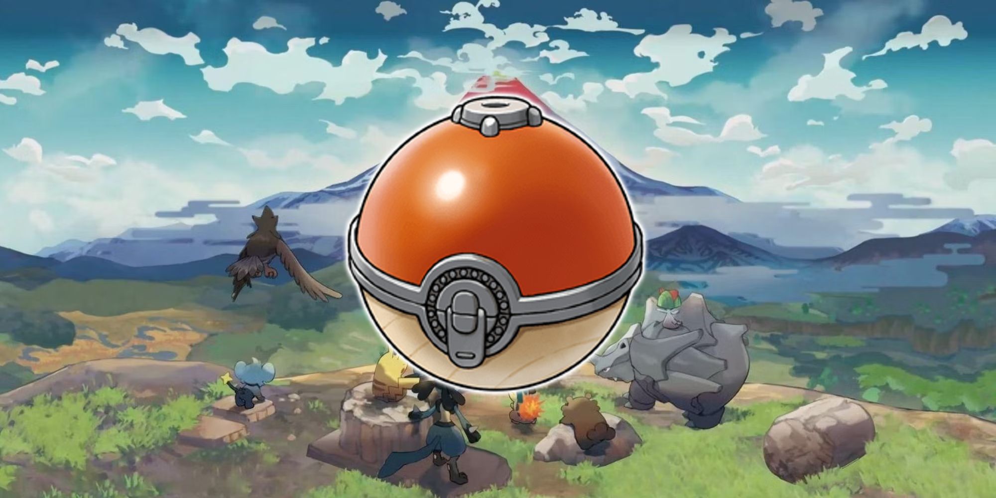 Pokemon Legends Arceus Wooden Poke Ball On Background