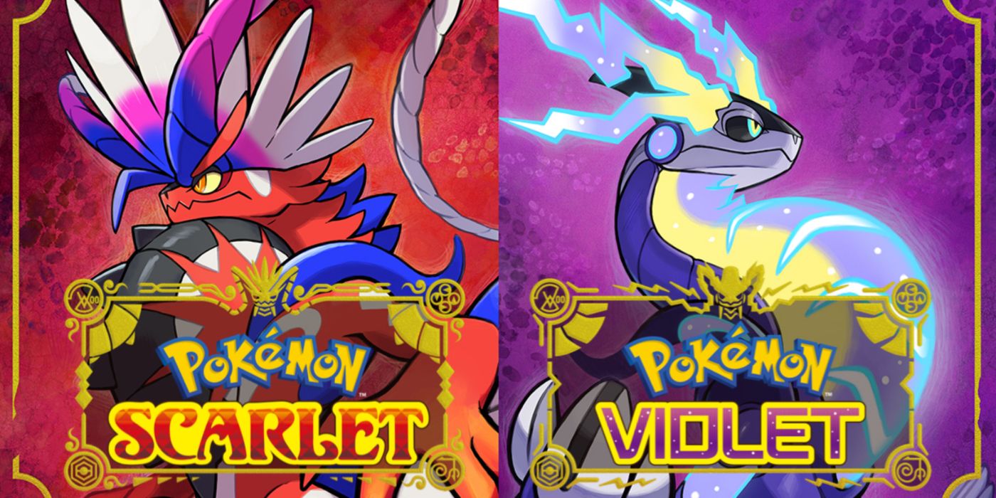 Pokémon Scarlet and Violet promo art featuring the flagship Legendaries.