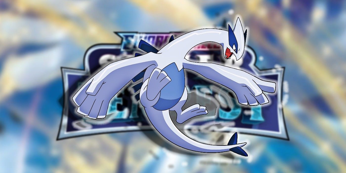 Pokemon Silver Tempest TCG logo with a Lugia superimposed on top.