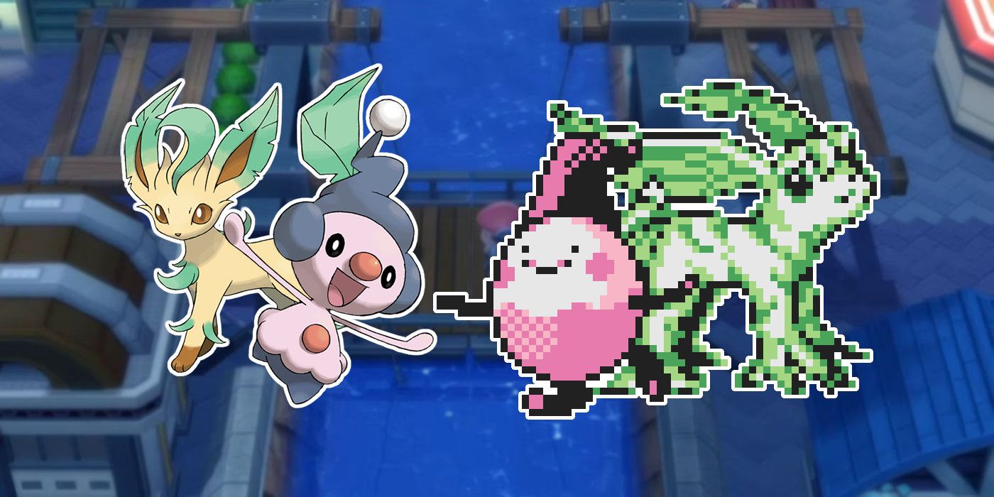 Leafeon and Mime Jr. with their beta counterparts.