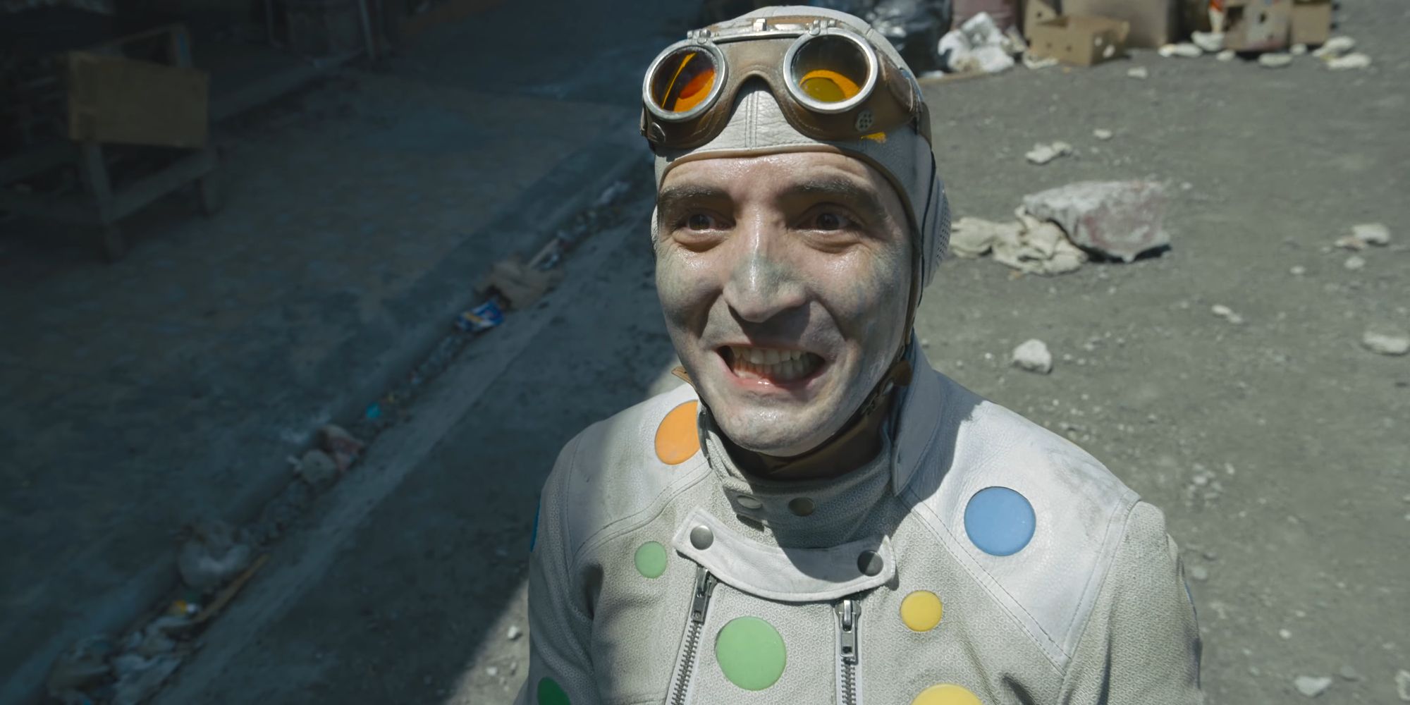 Polka-Dot Man grinning with joy in James Gunn&rsquo;s The Suicide Squad (2021)