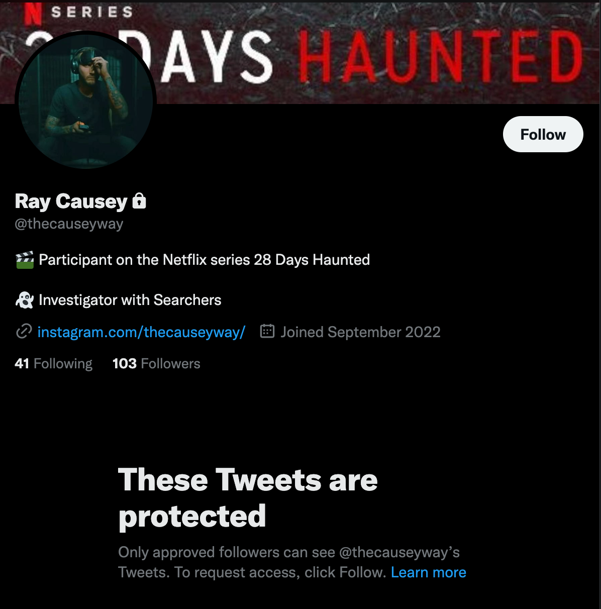 Ray Causeys Twitter page