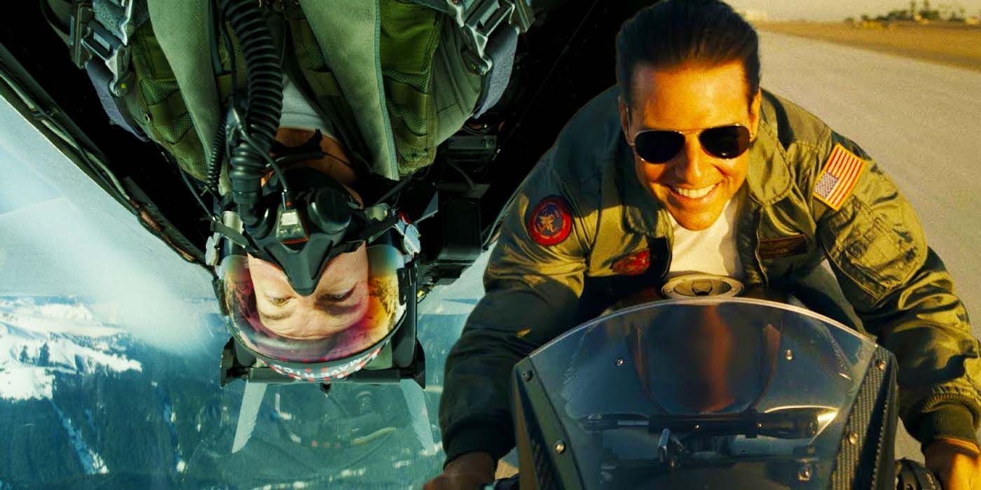 Tom Cruise in Top Gun: Maverick Plane and Bike