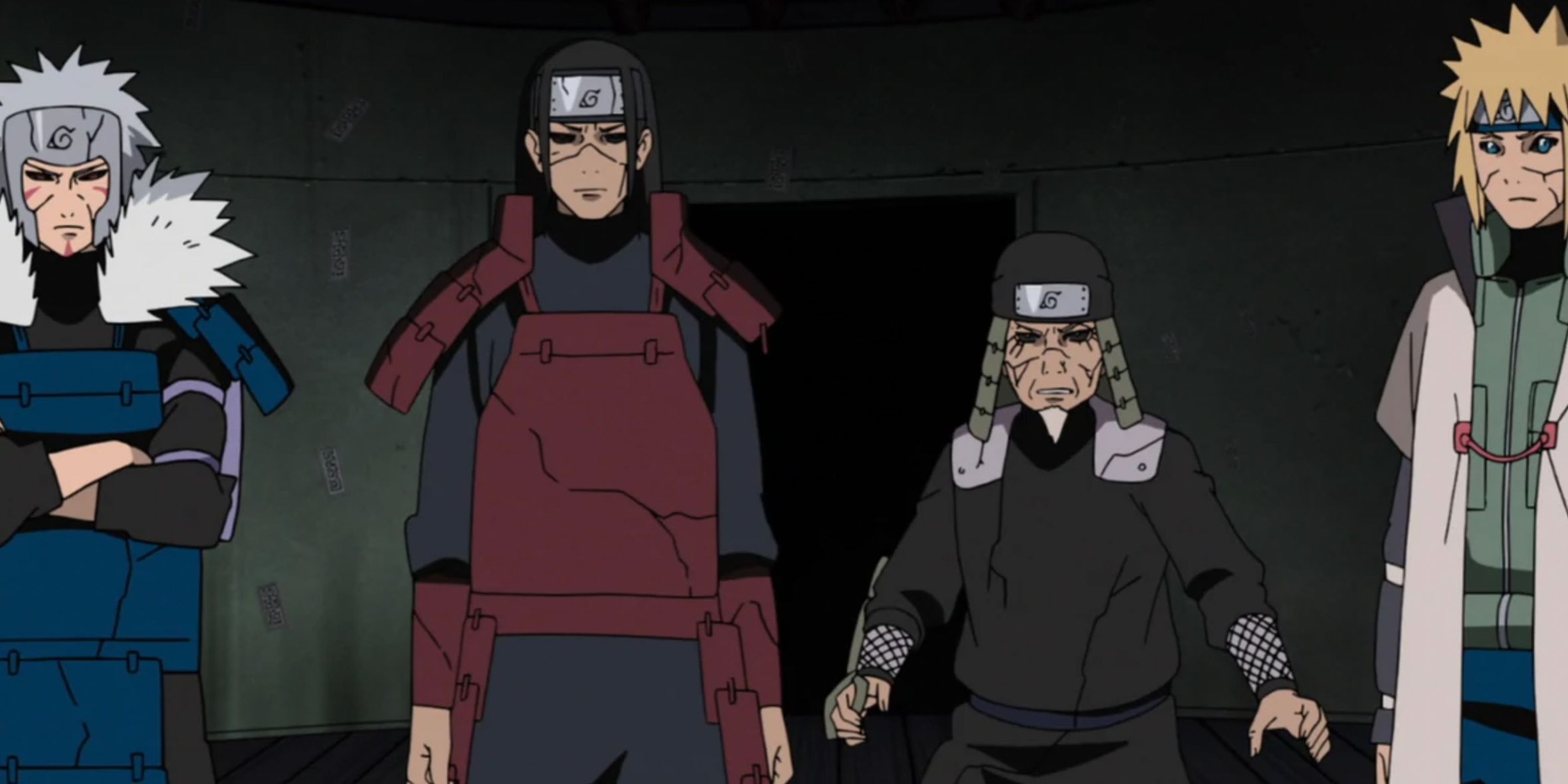 Reanimated hokage stand together in Naruto Shippuden