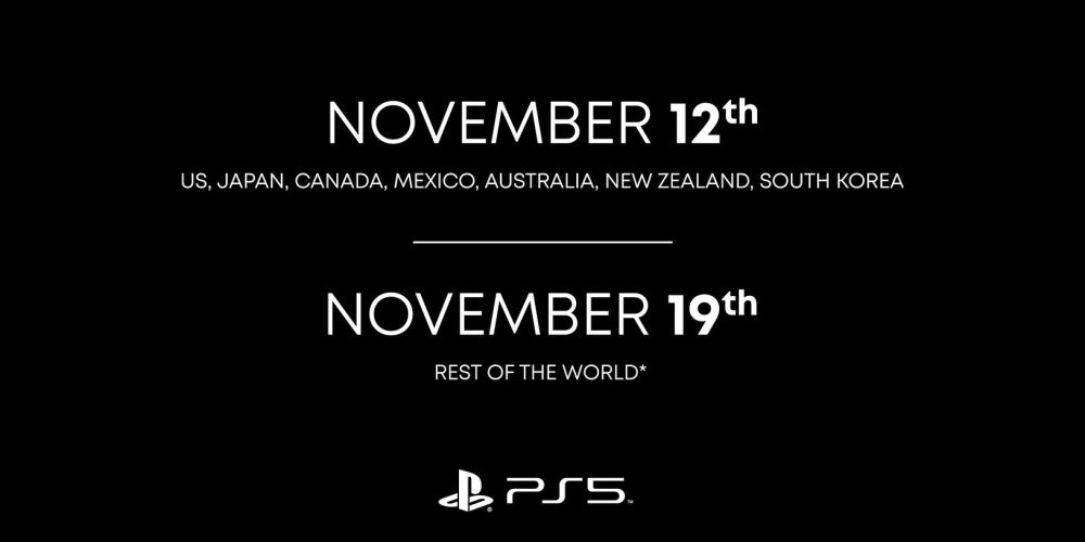 Release dates for the PS5