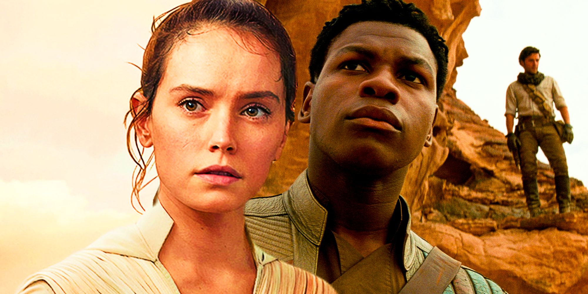 Rey, Finn, and Poe in Star Wars