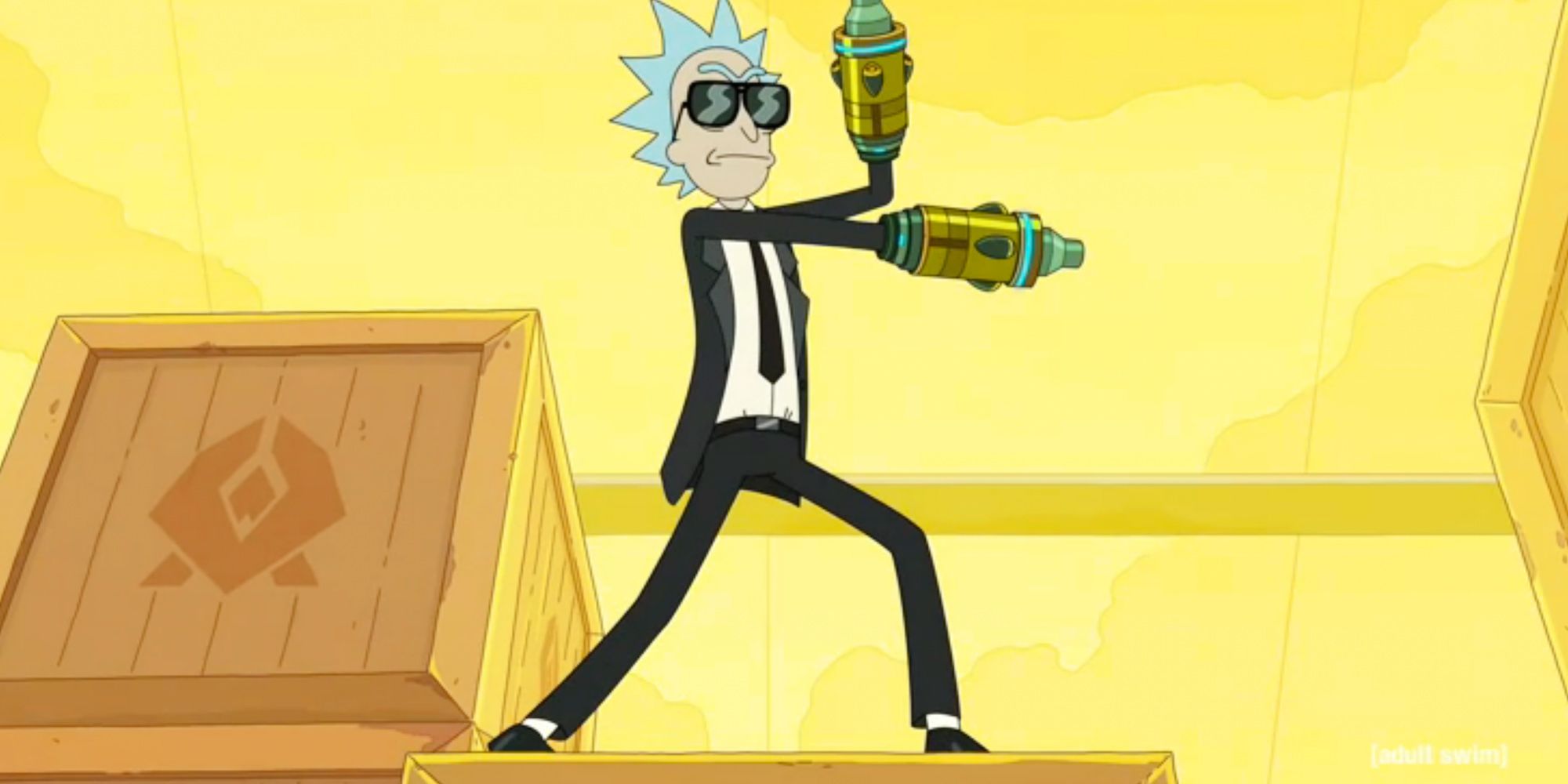 Rick Sanchez atirando biscoitos da sorte em %22DeSmitation Final%22