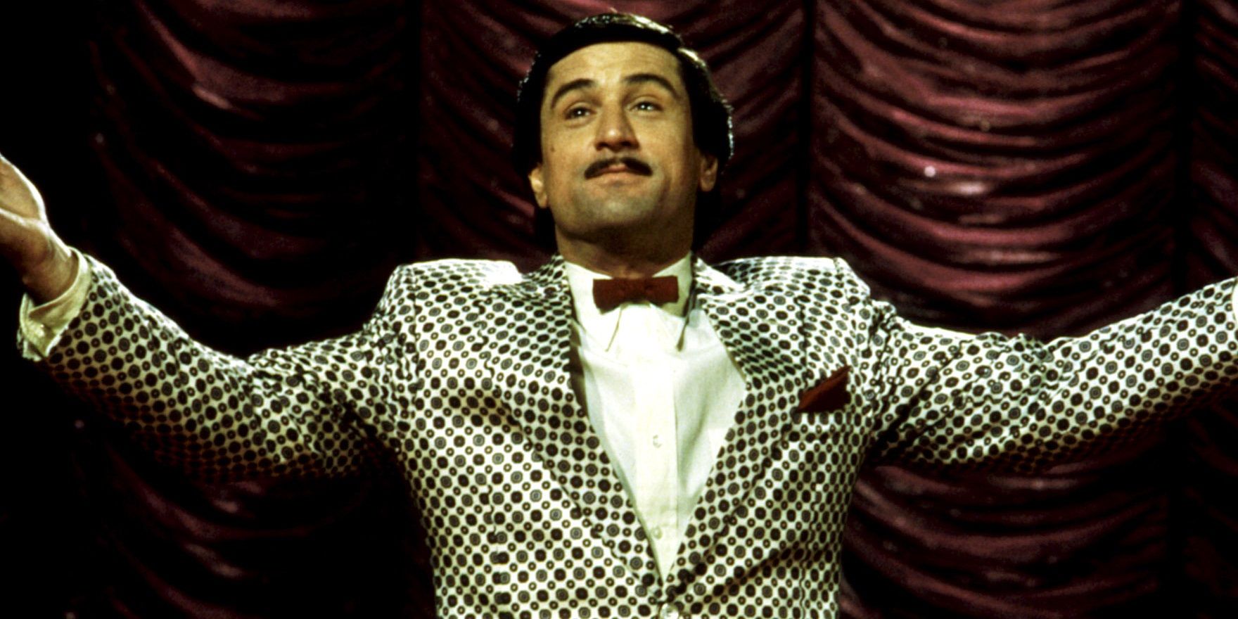 Robert De Niro as Rupert Pupkin performing in The King of Comedy