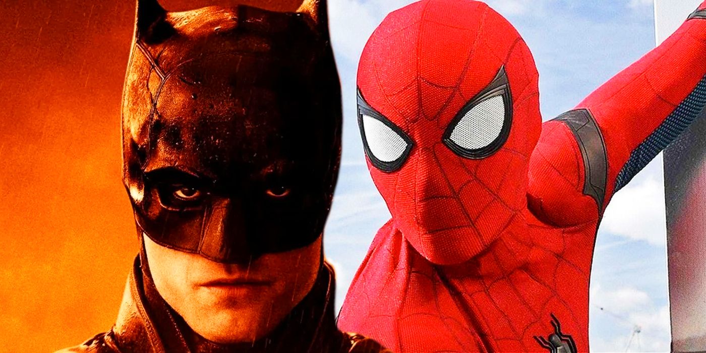 Robert Pattinson Batman and Tom Holland Spider-Man