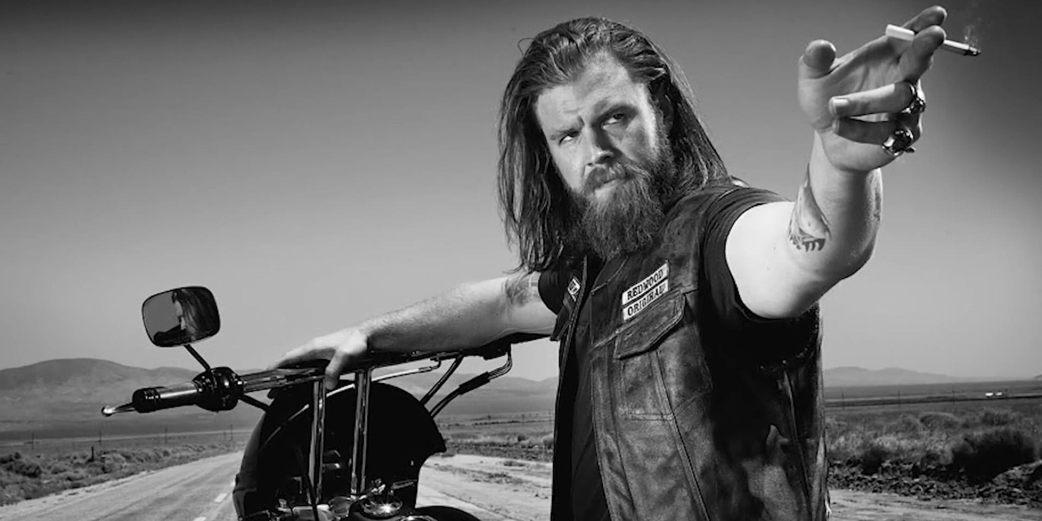 Ryan Hurst as Harry Opie Winston on a long, quiet road in Sons of Anarchy