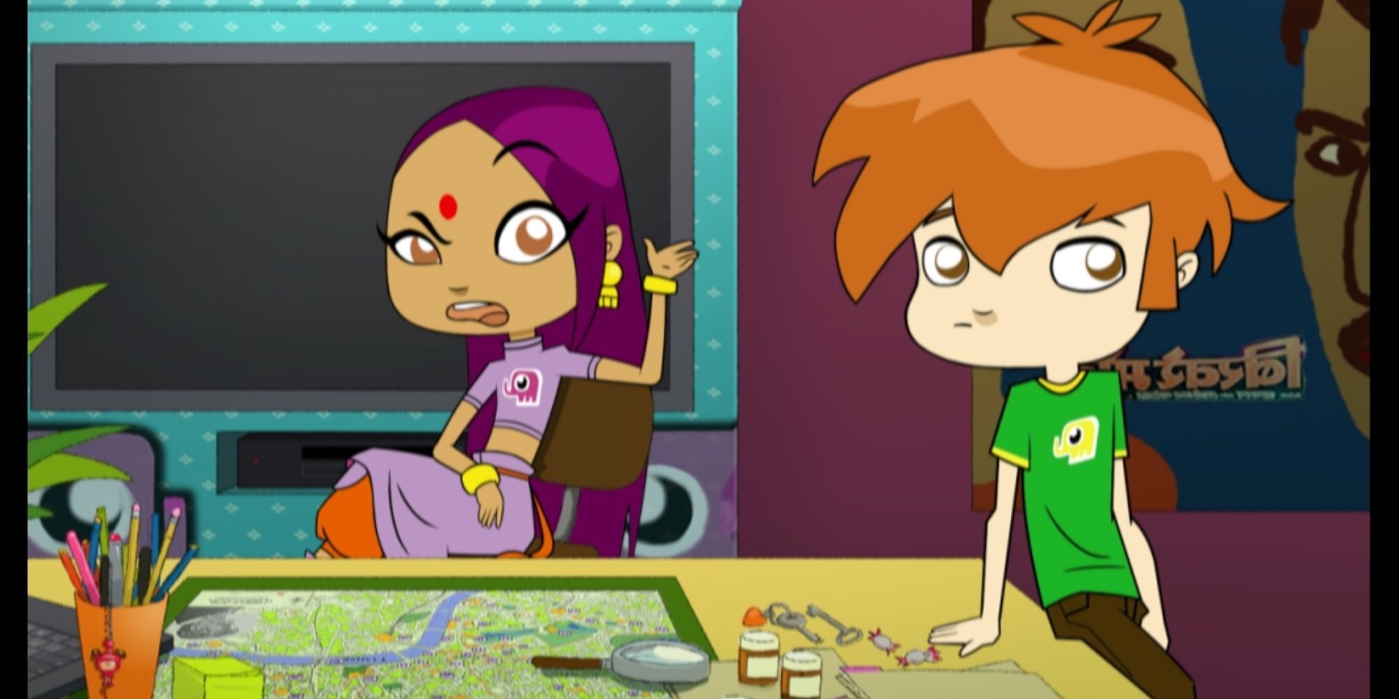 Sally Bollywood and Doowee in the investigation room