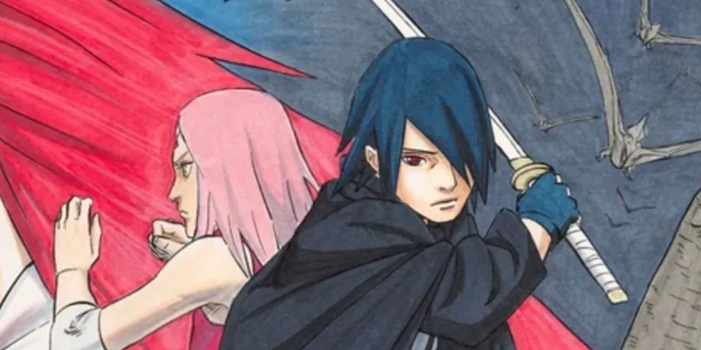 Sasuke e Sakura na capa da adaptação do mangá Sasuke's Story