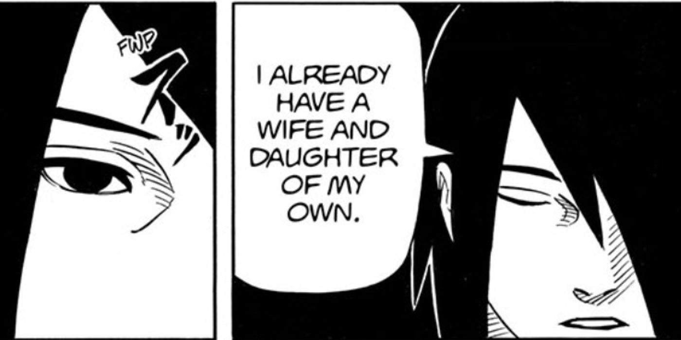 Sasuke says that he has a wife and daughter in Naruto Sasuke's Story―The Uchiha and the Heavenly Stardust the manga chapter 1