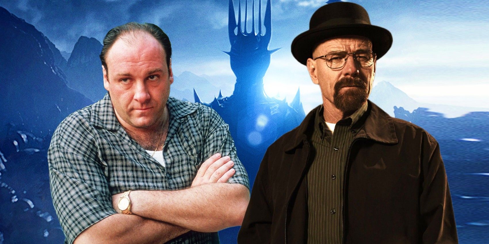 Sauron de The Rings of Power con Tony Soprano y Walter White superpuestos