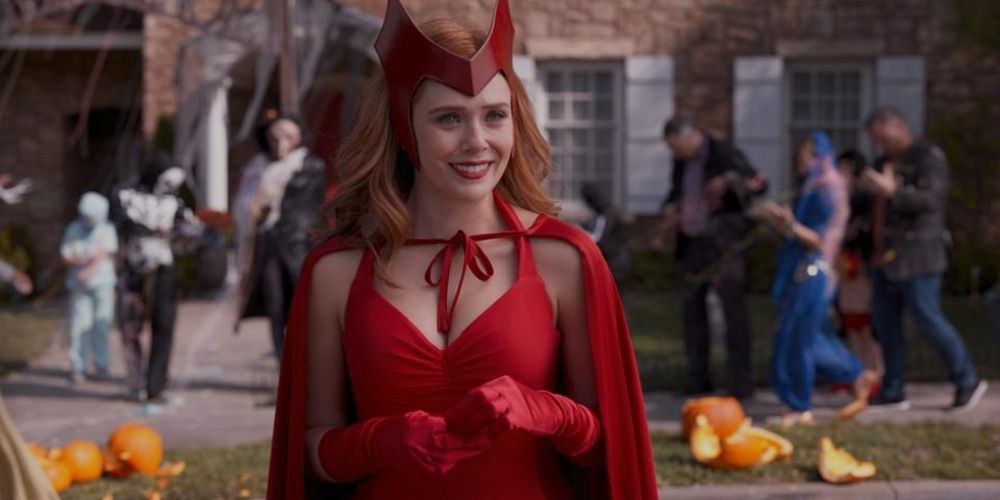 Scarlet Witch wearing a Halloween costume in WandaVision